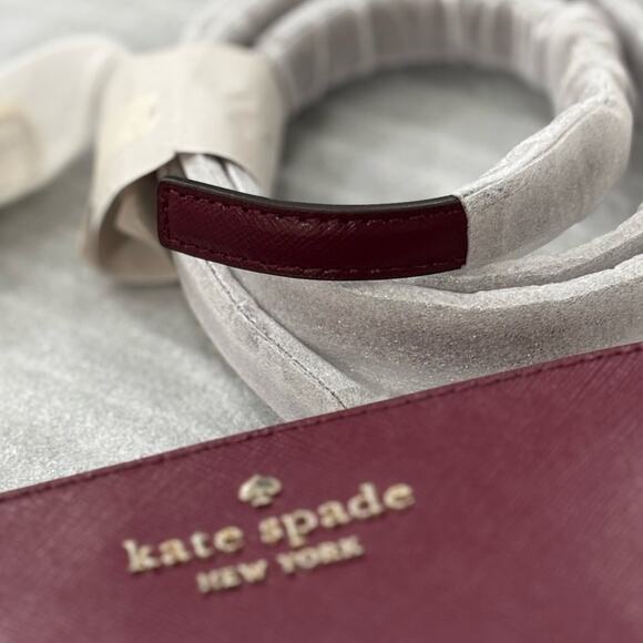 Kate Spade Double Zip Cameron Crossbody Saffiano Leather Blackberry - Picture 5 of 9